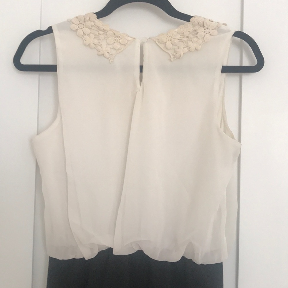 Peter Pan floral neck, white top & black btm dress - Picture 6 of 7